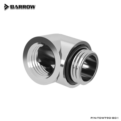 Barrow TDWT90-B01 PC water cooling Reversing Fitting 90 Degree Male to female tube connector Adapter water cooler heatsink