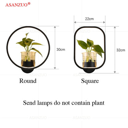 Lâmpadas modernas de parede de plantas LEDs restaurantes criativos corredor da escada Decoração de casa luminárias de quarto de cabeceira de cabeceira de parede luminai