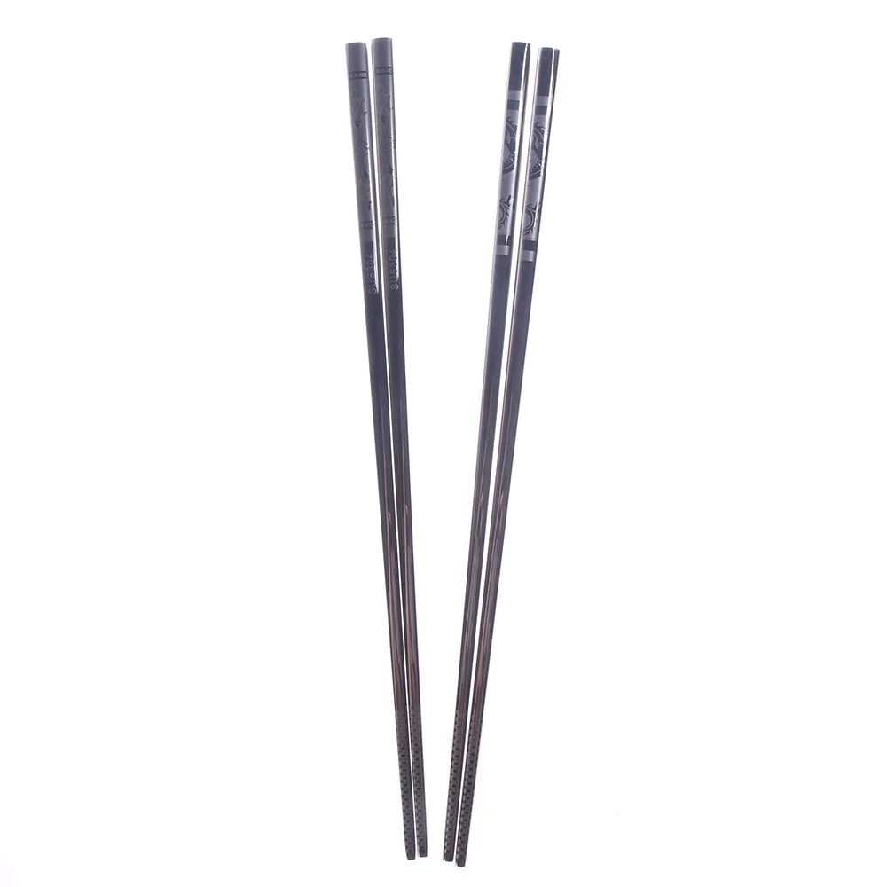 Rustfritt stål svart drage fiskes spisepinner kinesisk lang sklisikre legering av sushi hashi hugge pinner sett kinesiske gaver servise
