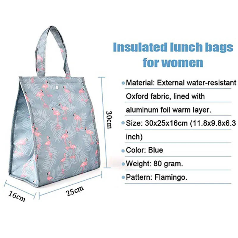Walfos mønster frokostposer til kvindelige børn picnic strandskole flamingo bærbar frokostpose total taske mad container køkkenpose