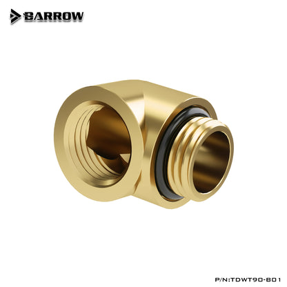 Barrow TDWT90-B01 PC water cooling Reversing Fitting 90 Degree Male to female tube connector Adapter water cooler heatsink