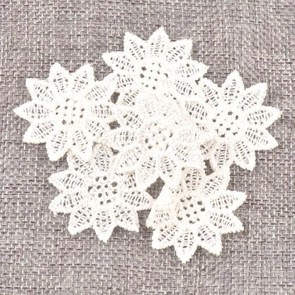 Flower White Lace Applique Mesh Trim For Sew On Guipure Fabric Wedding Supplies Home Decoration