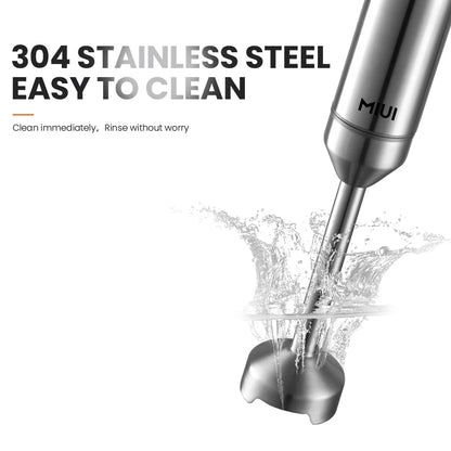 MIUI Hand Immersion Blender 1000W Výkonný 4-in-1, mixér potravin z nerezové oceli, 700 ml mixové kádinky, 500ml procesor, šlehač