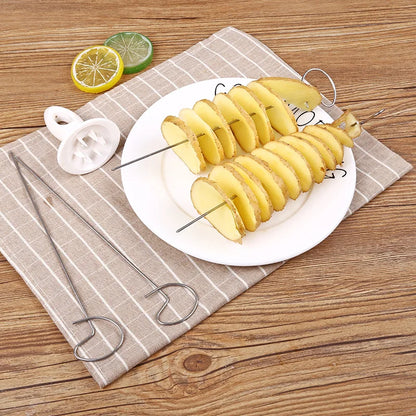 Brochetas de barbacoa de papa protables para chips de campamento fabricante de papas cortador de papa spiral herramientas de barbacoa accesorios de cocina