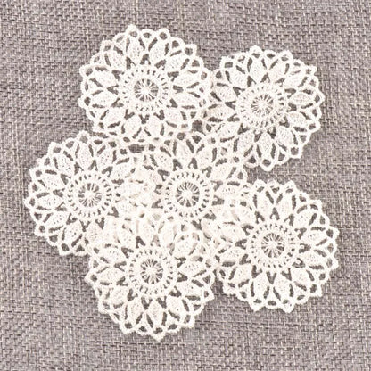 Flower White Lace Applique Mesh Trim For Sew On Guipure Fabric Wedding Supplies Home Decoration