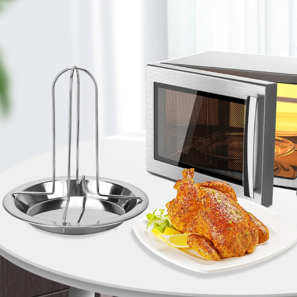 Respirante Grill Pollo Roaster Cucina cucina per esterni BBQ Strumenti di pollo antiaderente in acciaio carbone