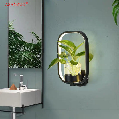 Lâmpadas modernas de parede de plantas LEDs restaurantes criativos corredor da escada Decoração de casa luminárias de quarto de cabeceira de cabeceira de parede luminai