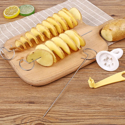 Brochetas de barbacoa de papa protables para chips de campamento fabricante de papas cortador de papa spiral herramientas de barbacoa accesorios de cocina
