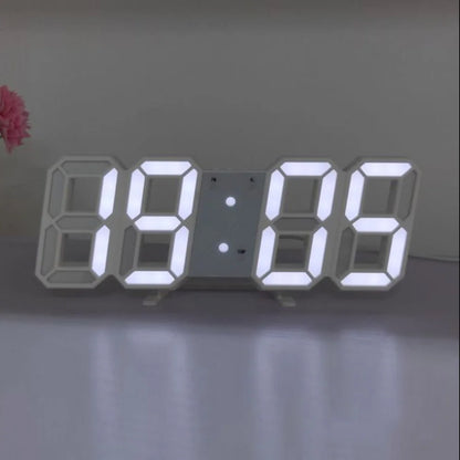 Wanduhr Digitale Alarm Moderne Küche Elektronisch Smart 3D USB Netzteil LED -Datumsdatum Temperatur Display Desktop Schlafzimmer