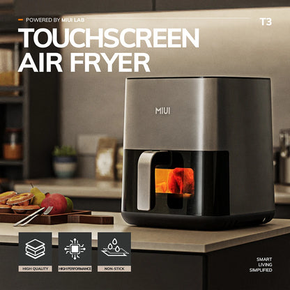 Miui 5l Air Fryer, Electric Hot Fryer Oven Oilless Cooker With Touch Control & Nonstick Basket & Synlig Window, Familiestørrelse