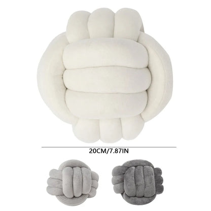 Warm Nordic Style Round Pillow Cushion Velvet Knotted  Cushion Solid Baby Rest Sleep Dolls Stuffed Kid Adult Bedroom Decor