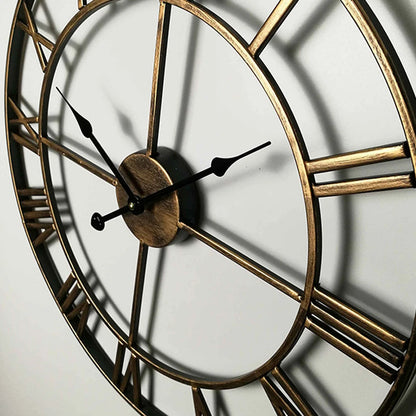 Moderni orologi da parete 3d 3d numeri romani in metallo rotondo in metallo accurato silenzioso silenzioso ornamento ornamento soggiorno decorazione