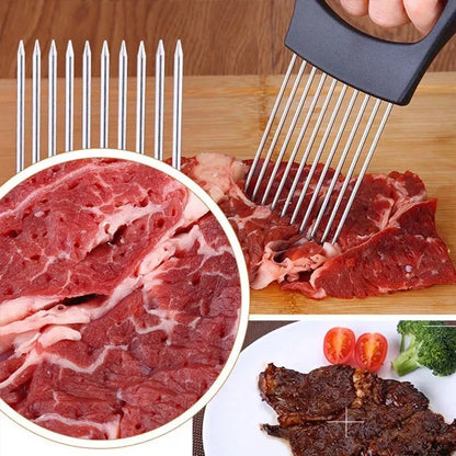 Creative Onion Slicer Stainless Steel Loose Meat Needle Tomato Potato Vegetables Fruit Cutter Safe Aid Tool Kitchen GadgetsKnife