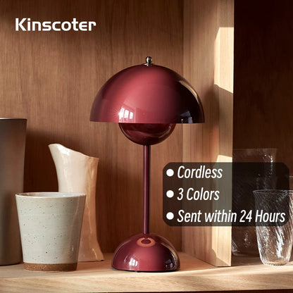 Kinscoter Nordic Retro Touch Flower Bud Table Lamp LED 3 Fargetemperatur Oppladbar 1500mAh Hjem Bedroom Bedside Night Light