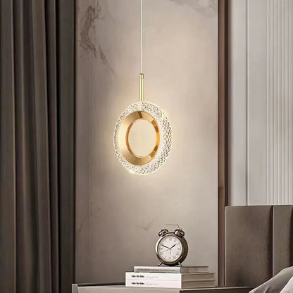 Nordic Crystal LED Pendant Lamp Aisle Chandelier for Living Dining Room Bedroom Bedside Home Decoration Lighting Fixture Lustre