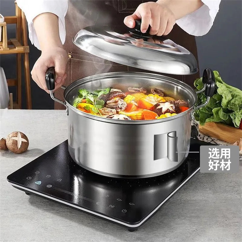 Double Bottom Stockpot Non-Stick Induction Cookware Stainless Steel Pots Anti-magnetic Cooking Multi-purpose Pots