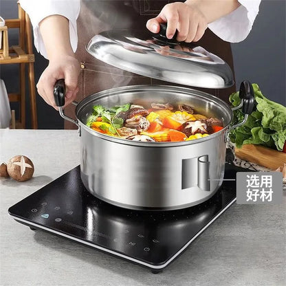 Double Bottom Stockpot Non-Stick Induction Cookware Stainless Steel Pots Anti-magnetic Cooking Multi-purpose Pots