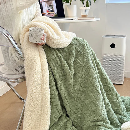 Super miękki rzut koc premium jedwabisty flanelowy polar 3D lekki koc łóżka przez cały sezon użycie - zielony