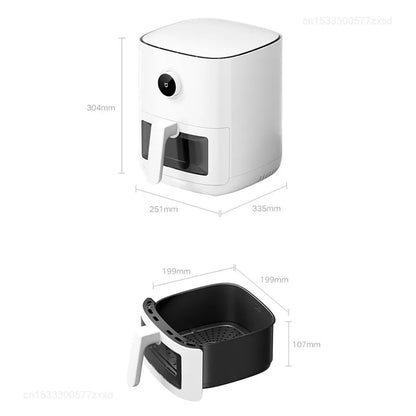 Xiaomi Mijia Smart Air Fryer Pro 4L Hot Hot Coacher Aplicación Ventana Ventana Pantalla OLED sin aceite 360 ​​° Aire caliente Freidora