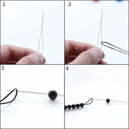 5/6/8Pcs Beading Needles Pins Open Curved Needle for Beads Bracelet DIY Jewelry Making Tools Handmade Beaded Threading Pins
