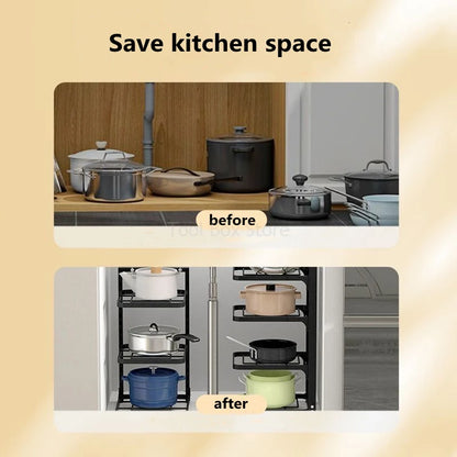 Kitchen Pot Organizer Rack Sink Shelf Multi Layer Pot Storage Rack Husholdningsskap Frytpanne Organiseringsskålhylleholder