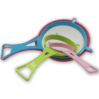 New 4Pcs Plastic Fine Mesh Filter Colander Soy Milk Sieve Flour Sieve with Handle Juice and Tea Filter Kitchen Tool