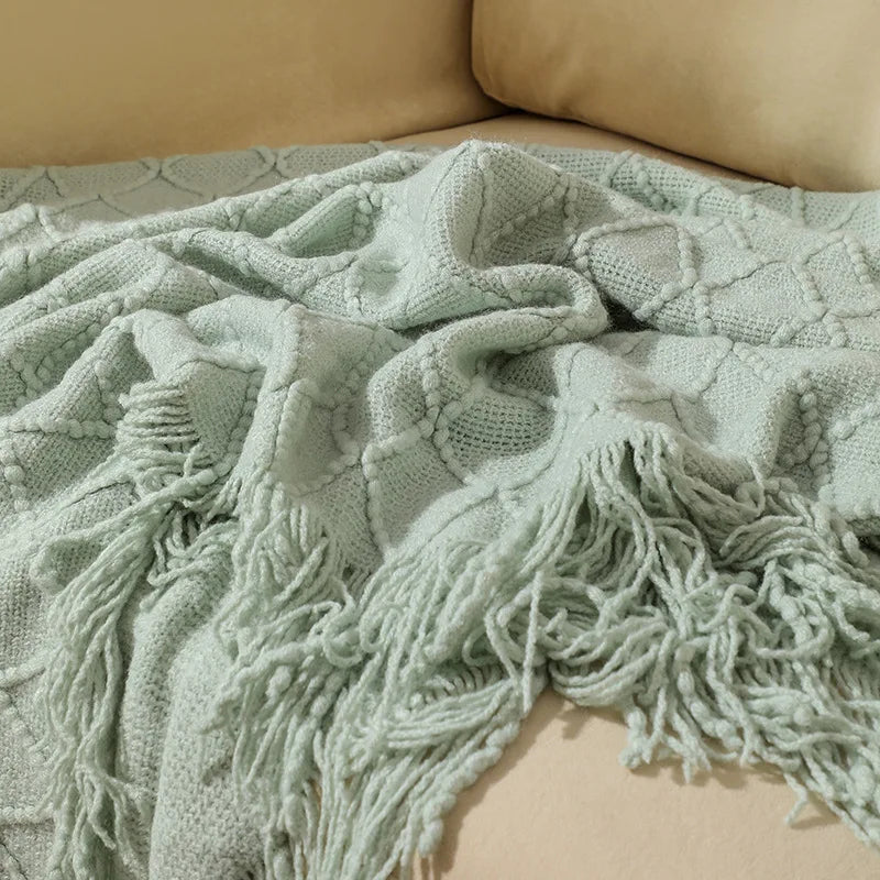 Les couvertures décontractées solides nordiques jettent le canapé de châle en tricot confortable et le couvre-lit de lit de voyage de voyage de voyage de voyage décoratif