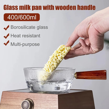 Glass Cooking Pot Soup Milk Pot With Tood Handle Glass Cooking Pot Instant Noodle Pot Glass Cookware Kitchen Accessories