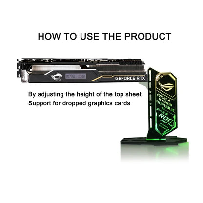 DIY grafická karta držák argb symfonie Rog GPU držák 5V 3pin Vertical VGA Support PC Cabinet Modding Water Cooler Aura Sync