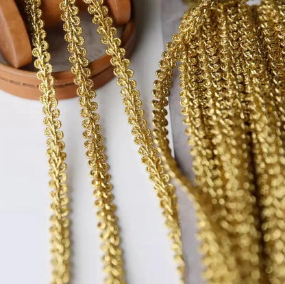 5 meter guldblonder trimmer strikkede bånd bånd Stof Syning af rør til cosplay tøj håndlavet tilbehør DIY håndværk 8 mm
