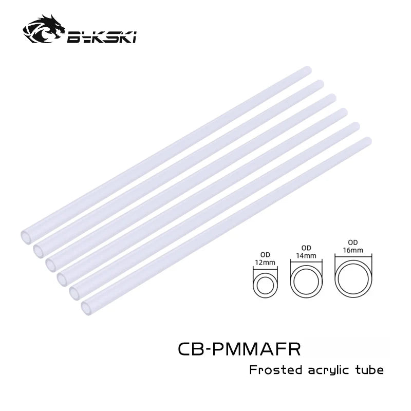 BYKSKI 6PCS / TIPE DE REFRIGIÇÃO DO LOTE DE ÁGUA PETG / PMMA / TUBO DE FELLICA ACRYLICO od12mm / od14mm / od16mm transperante 50cm Comprimento