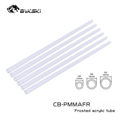 BYKSKI 6PCS / TIPE DE REFRIGIÇÃO DO LOTE DE ÁGUA PETG / PMMA / TUBO DE FELLICA ACRYLICO od12mm / od14mm / od16mm transperante 50cm Comprimento