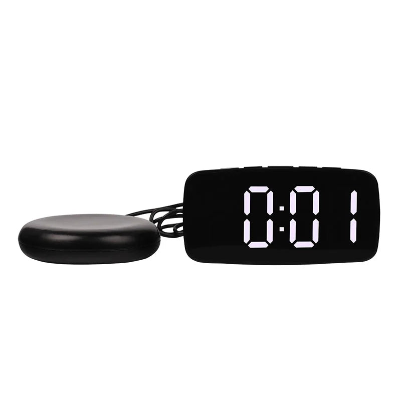 Superhoud vibrerande väckarklocka med Bed Shaker Multifunktionell dubbel USB för kraftig sovad döv hårt snooze