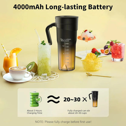 Bærbar fruktjuicer 6 skarpe kniver oppladbar personlig multifunksjonell håndholdt mini blender kopp for risting og smoothies