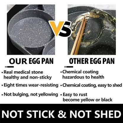 Sartén de huevo de cocina sartenes antiadherentes sin soporte 3/4 cupas de cocina sartén de huevo de panque