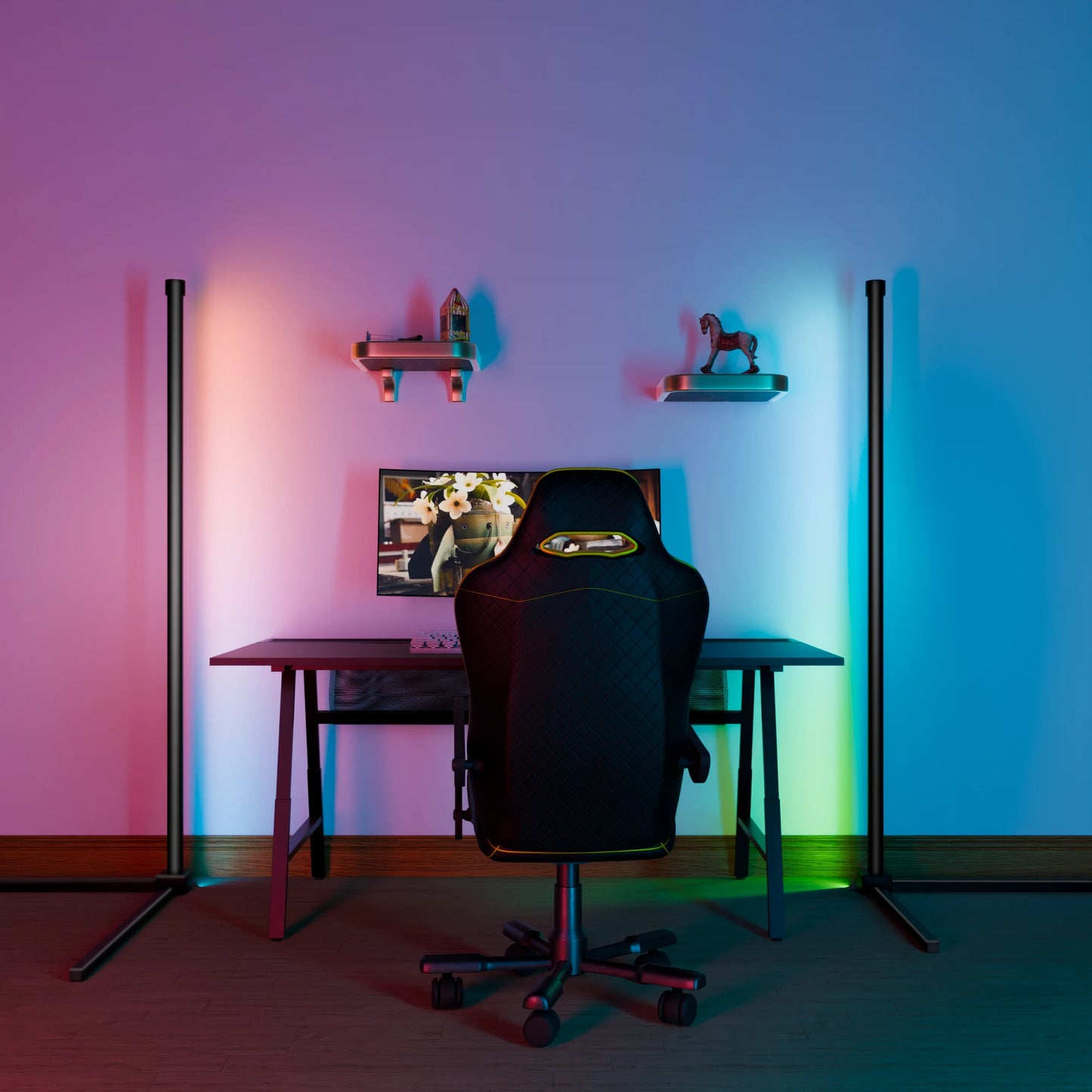 Smart RGB Dream Color Floor Lamp with Music Sync Modern 16 Millions Color Changing Standing Mood Light With App & Remote Control