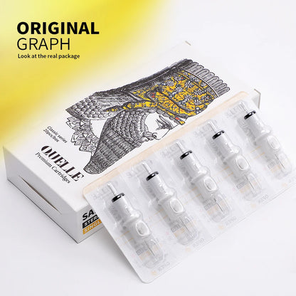 QUELLE 20Pcs Tattoo Cartridges Needle RL/RS/RM/M1 (0.30mm/0.35mm) Disposable Sterile For Tattoo Machine Makeup Body Equipment