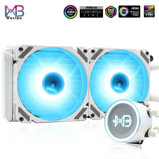 Computer Water Cooling CPU Cooler ARGB 240mm PWM 4PIN 240mm Liquid Ventilador For Intel LGA 1200 115x 1700 2011 AM4 AM5 Radiator