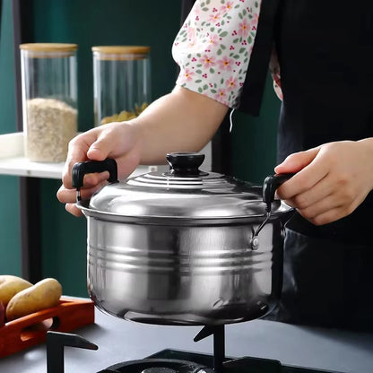 5pcs / setzen Edelstol Pots 16/18/20/20/22 / 24cm suppennem Pot nonmagnetesch Kachwachs Kachwaache Kachen