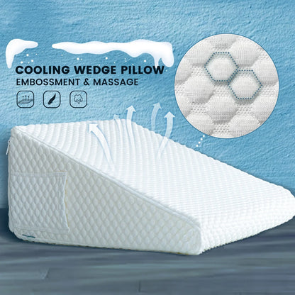 Cuscino a cuneo per letto a letto ， strato di aria memory foam per cuscino triangolare a gamba, gambe e dolori al ginocchio con copertura rimovibile