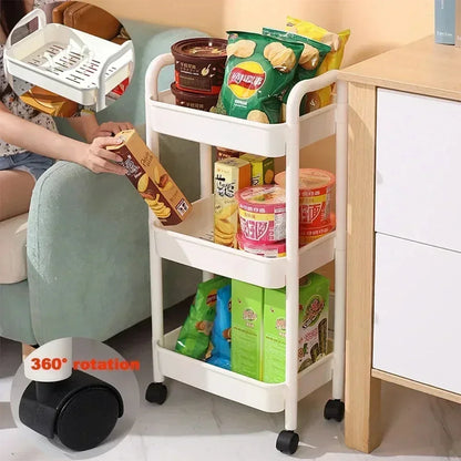 Kitchen Organizers and Storage Rack Mobile Trolley Organizer Gap Storage Rack Rolling Cart Bookshelf  for Bedroom  Bathroom