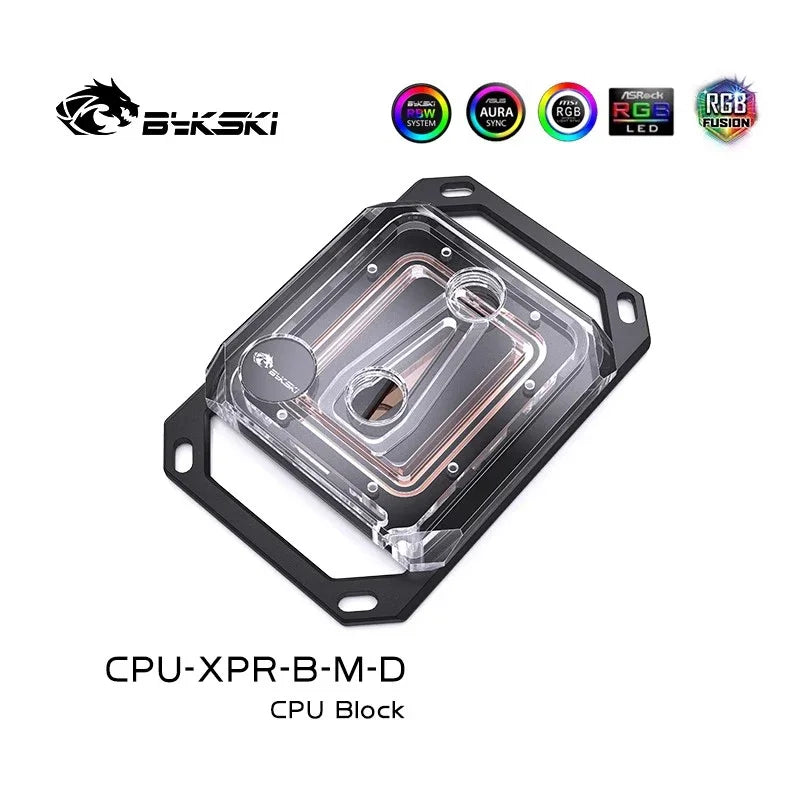 Bykski CPU Block Use for INTEL LGA 1151 1156 1700 1800 AMD AM4 AM5 / Water Cooler Radiator 5V ARGB Light SYNC / CPU-XPR-B-I/M-D