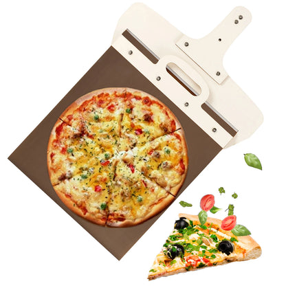 55*30 cm Schieba Pizza Schaufel Abnehmbares Holzgriff Pizza Spatel mit hochtemperaturbeständigen Tarps-Backwerkzeugen