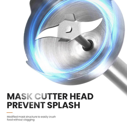 MIUI Ръчно потапящо блендер 1000W мощен 4-в-1, миксер за пръчки от неръждаема стомана, 700ml смесителна чаша, 500ml процесор, разбиване