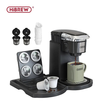 Hibrew Filter Coffee Machine Brewer за K-Cup Capsule & Ground Coffee, производител на чай за чай за гореща вода единичен сервиз кафемашина