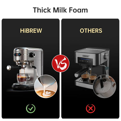 HIBREW Caxe Cafetera 20 Bar Inox Semi Automatique Super Slim Pod & Powder Espresso Machine Hot Water H11