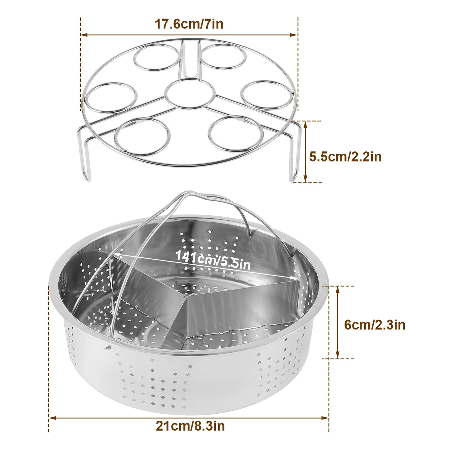 Set de aburi din oțel inoxidabil set de ouă pentru coșuri de aburire pentru coșuri de gătit tavă standard pentru a găti vegetale accesorii de bucătărie gadgeturi de bucătărie