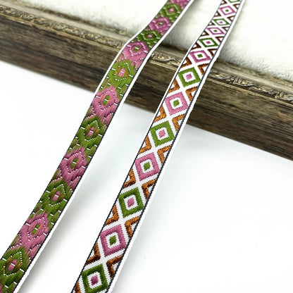 2 yards/lot 13mm Vintage Ethnic Embroidery Ribbon Lace Trim DIY Clothes Bag Accessories Embroidered Fabric