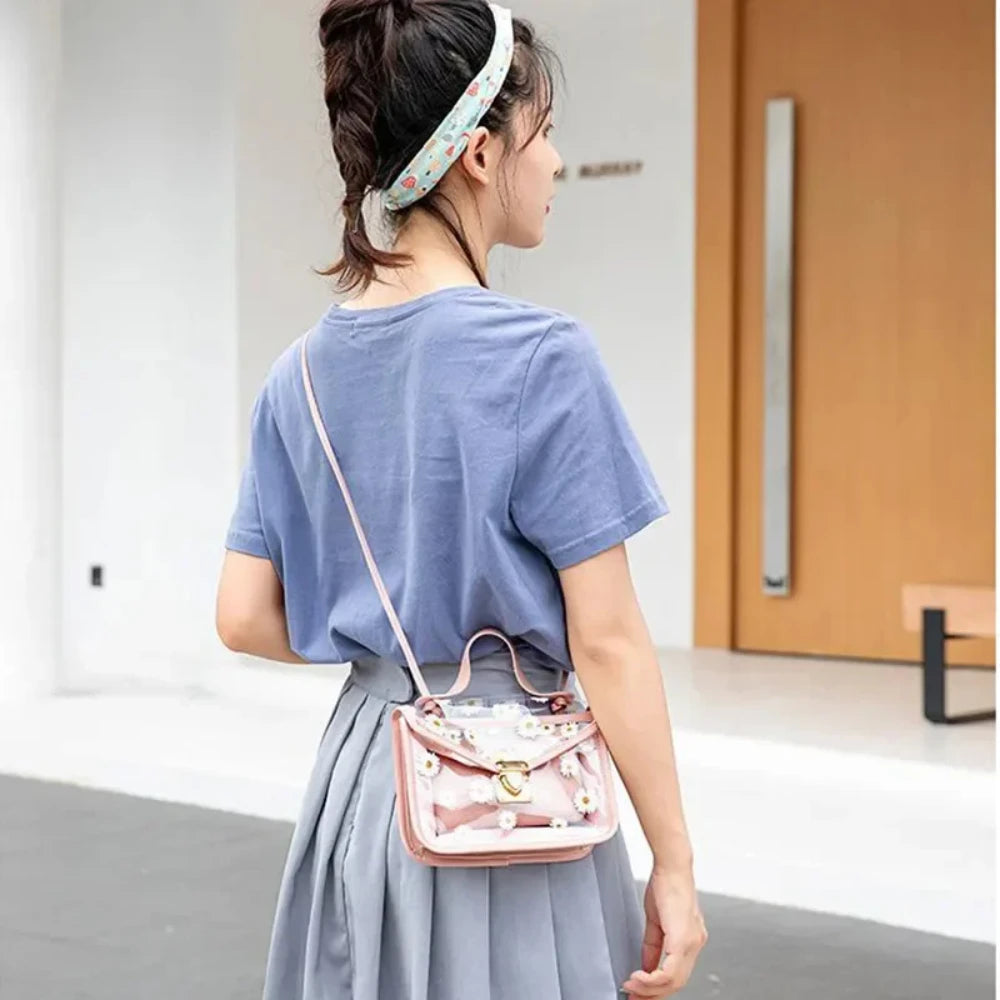 Bolsa de hombro diagonal de mujer para mujer Bolsa de cuerpo cuadrado lindo