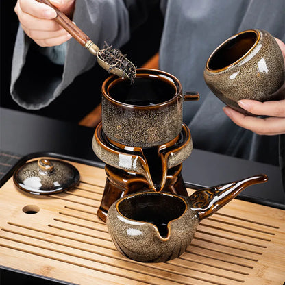 8 pieces Chinese traditional tea set high-end kung fu tea set bone china teapot and tea cup set automatic tea set for 6 people